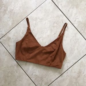 Suede Crop Top
